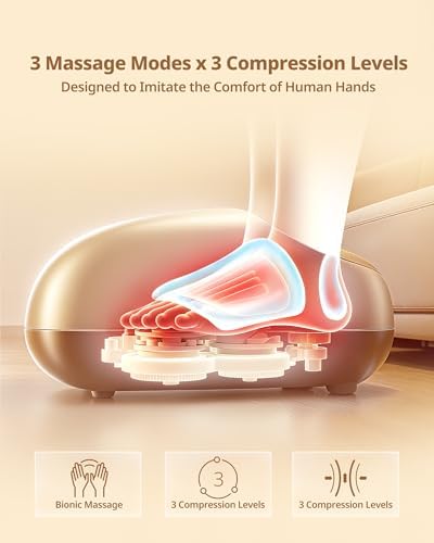 Foot Massager with Heat, 3D Shiatsu Deep Kneading & Rolling, Air Compression with Remote Control for Neuropathy, Plantar Fasciitis & Foot Pain Relief, Long‑Standing & Fitness for Men, Women & Seniors - Image 2