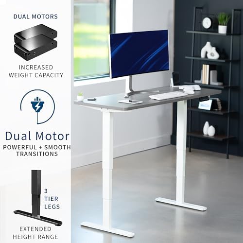 VIVO Dark Gray 55 x 28 in Standing Desk, DESK-KIT-2W55G - Image 4
