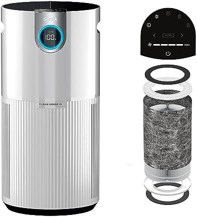 SHARK UA205 Nanoseal HEPA Air Purifier MAX with Clean Sense, Covers 1350 Sq Ft, XL Room, White (Renewed) by Amazon+Renewed