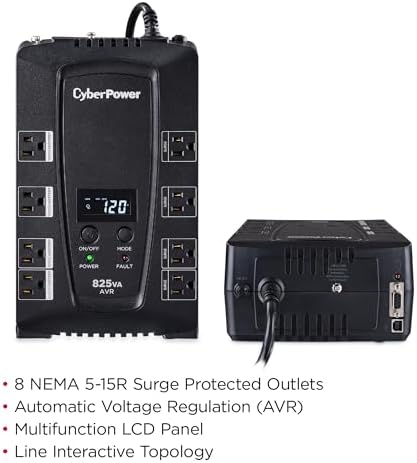 CyberPower CP825AVRLCD Intelligent LCD UPS Battery Backup - Image 5