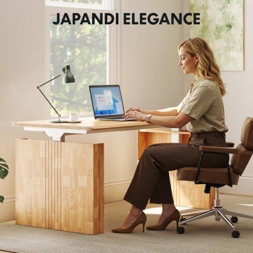 FLEXISPOT 55 x 28 Inch WoodiX Solid Wood Executive Standing Desk, Maple - Image 3