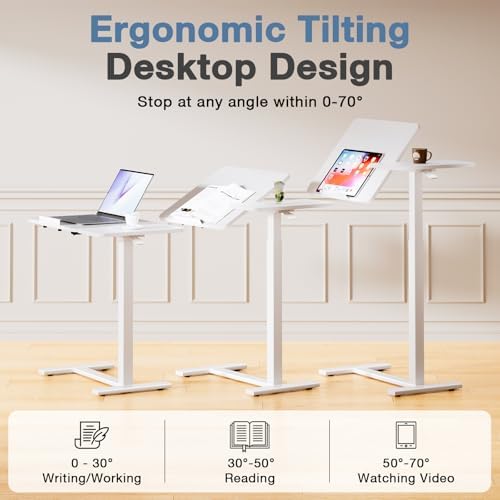DUMOS Standing Desk with Wheels, Rolling Desk, Laptop Table - Image 4