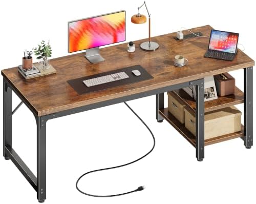 Huuger 47.2'' x 19.7'' Computer Desk, Power Outlets, 0.95'' Thick Desktop by Huuger