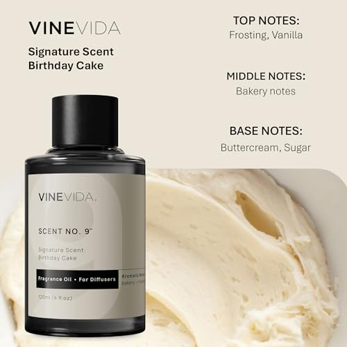 VINEVIDA [4 Fl Oz] Birthday Cake Fragrance Oil for Cold Air Diffusers, Essential Oils for Diffuser Oil Refill & Air Freshener Room Spray - Image 2