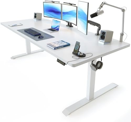 FEZIBO Standing Desk 71 × 37 Inch Electric Height Adjustable, White by FEZIBO