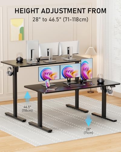 55" Large Electric Standing Desk Adjustable Height for Home Office - Image 4