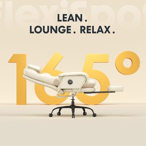 FLEXISPOT Multi-Task Ergonomic Office Chair with Footrest, Beige White, HC4 - Image 3