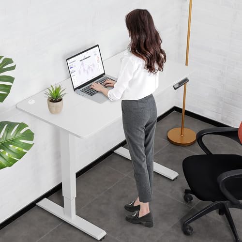 farexon 55x24 Inch Electric Standing Desk with Mouse Pad, White - Image 3