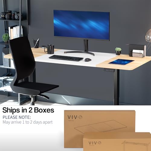 VIVO White/Light Wood 71 x 30 in Standing Desk, DESK-KIT-E2B7WC - Image 5