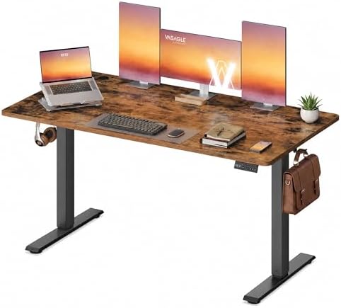 VASAGLE Electric Standing Desk, Height Adjustable, 55.1 x 27.6 Inches by VASAGLEbySONGMICSHOME