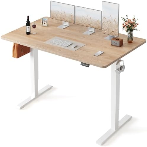 FEZIBO Standing Desk 55 × 28 Inch Electric Height Adjustable, Maple by FEZIBO