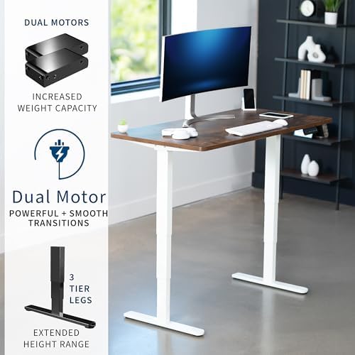 VIVO Rustic Vintage Brown 55 x 28 in Standing Desk, DESK-KIT-2W55N - Image 4