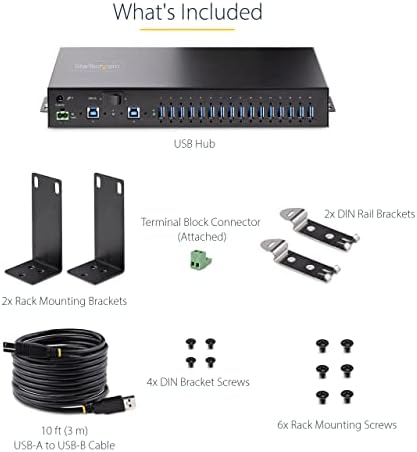 StarTech 16-Port Industrial USB 3.0 Hub 5Gbps, TAA (5G16AINDS-USB-A-HUB) - Image 5