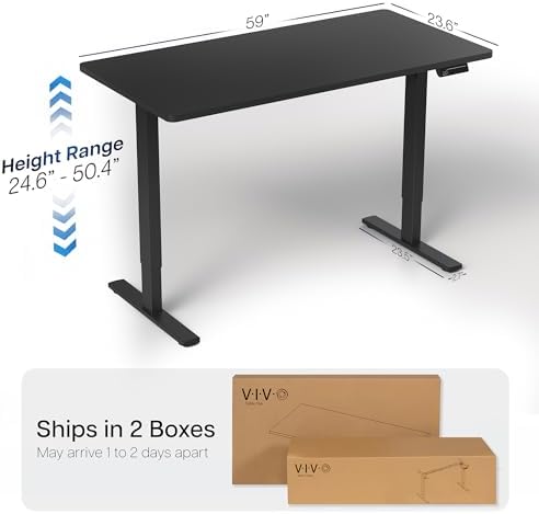 VIVO Black 60 x 24 in Standing Desk, DESK-KIT-2B6B - Image 3