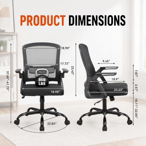 Ergonomic Office Chair, Flip-up Armrests Mesh Executive Computer Chair - Image 2