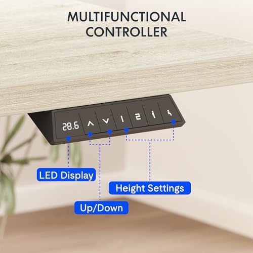 FLEXISPOT 60"x24" Electric Standing Desk, White Wood Grain - Image 4