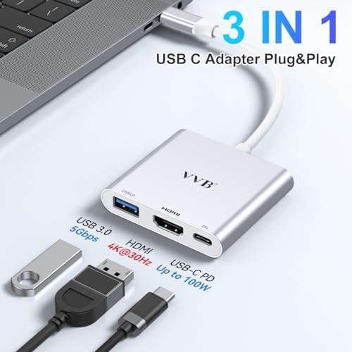 USB C to HDMI Adapter,USB-C Adapter Hub Multiport Digital AV Converter - Image 2