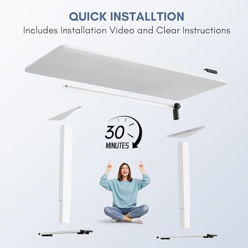 Furmax 63 Inches Electric Height Adjustable Standing Desk Home Office Desk - Image 6