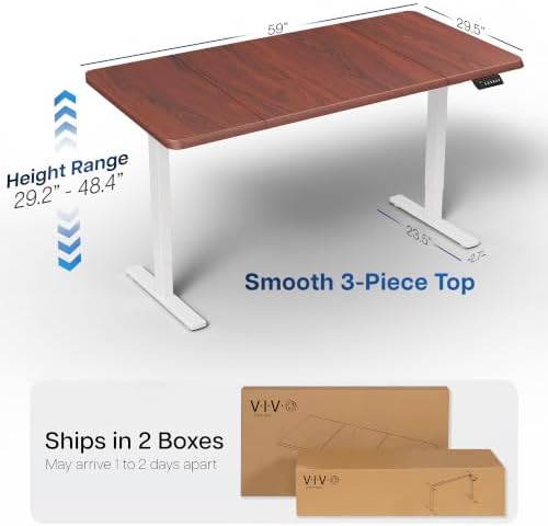 VIVO Dark Walnut 60 x 30 in Standing Desk, DESK-KIT-1W6D-30 - Image 4