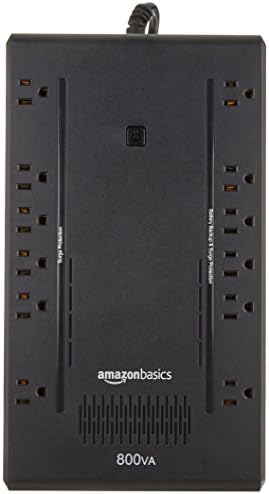 Amazon Basics UPS Battery Backup & Surge Protector, 800VA/450W, 12 Outlets, Standby Uninterruptible Power Supply, Compact, Black - Image 3