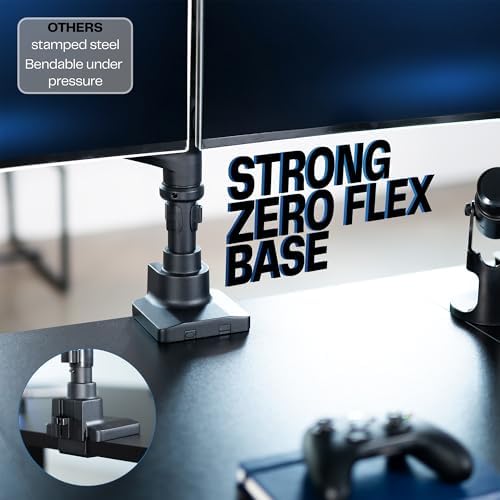 VIVO Pneumatic Arm Quad Ultrawide Monitor Extra Tall Desk Mount for Up to 49 inch Screens Individual Arm Capacity, Max 38 inch Screens for 4 Ultra Wides Up to 44 lbs, Black, STAND-V400D - Image 4