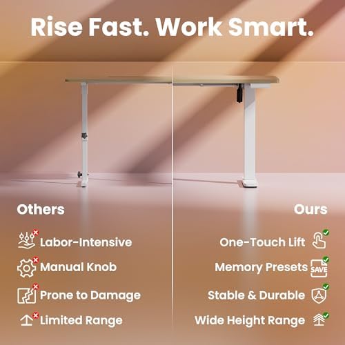 HUANUO 48x24 Inch Electric Standing Desk, Height Adjustable, Natural - Image 6