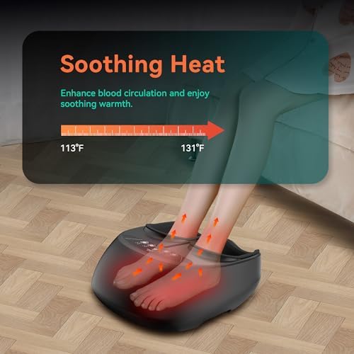 Snailax Foot Massager with Heat, Shiatsu Deep Kneading Compression, Size 13 - Image 3