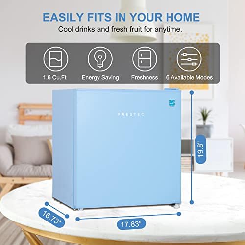 1.6 Cu' Mini Refrigerator, Small Refrigerator, Mini Fridge with Freezer, Compact Refrigerator, Blue (FR 160 BLUE) - Image 2