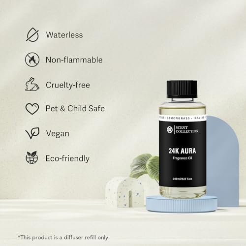 Luxury Hotel Scent 24K Aura Diffuser Oil 200ml Waterless Lemongrass Refill - Image 4