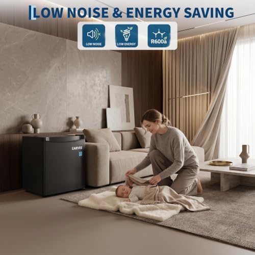 1.6 Cu. ft. Mini Refrigerator, Single-Door Compact Fridge with Freezer, with LED, Adjustable Shelves, for Dorm, Office, Bedroom, Kitchen, Bar - Image 6