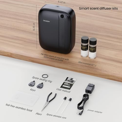 Waterless Essential Oil Diffuser,(2 * 50ml Fragrances Included) 3000 Sq.Ft Coverage 400ml Capacity Hotel Scent Diffuser,Cold Air Tech, App & Button Control,Scent Diffusers for Home Large Room (Black) - Image 6