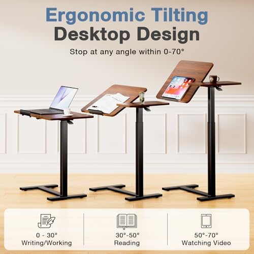 DUMOS Standing Desk with Wheels, Rolling Desk, Laptop Table - Image 4