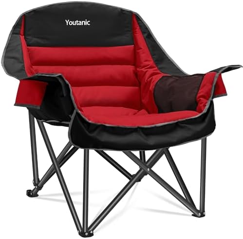 Youtanic Oversized Padded Camping Chair, Portable Folding Camping Chairs by Youtanic