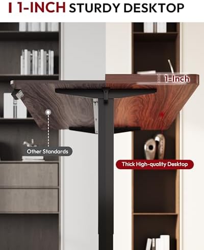 SANODESK One-Piece 1'' Thick Height Adjustable Standing Desk 55''x28'' - Image 6