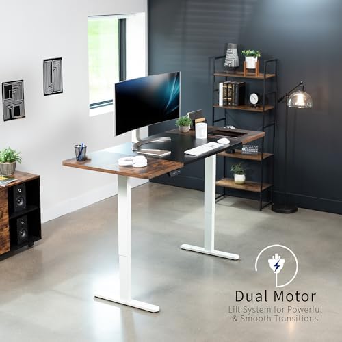 VIVO Black/Vintage Brown 71 x 30 in Standing Desk, DESK-KIT-E2W7BN - Image 3