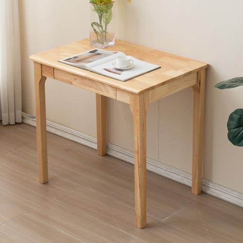 Solid Wood Desk, Gaming Study Home Office Desks for Work, Student PC Desk for Bedroom, Small Computer Desk for Small Spaces, Easy to Assemble (Wood Color, 31inch) by Unknown