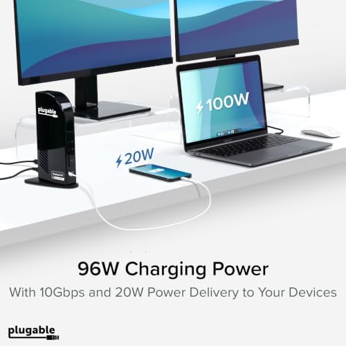 Plugable 13-in-1 USB C Docking Station 4K Triple Monitor with 100W Charging - Image 5