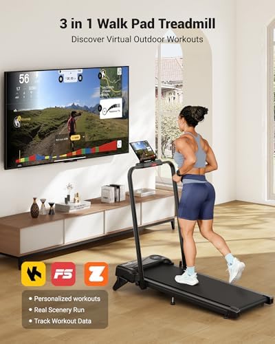 THERUN Walking Pad with Handle Bar, 2 in 1 Under Desk Portable Treadmill - Image 2