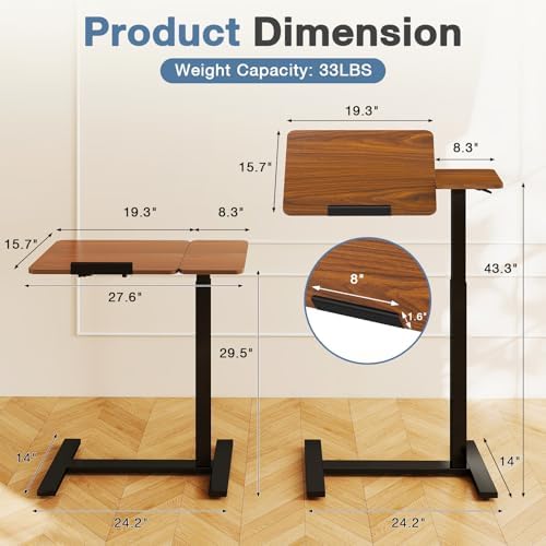 DUMOS Standing Desk with Wheels, Rolling Desk, Laptop Table - Image 5