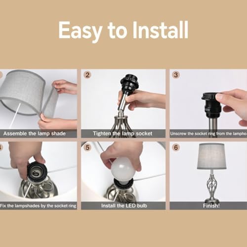 Ruiever Touch Table Lamps Set of 2, nightstand lamp with USB Ports Bedside 3 Way Touch dimmer Desk lamp for Living Room Bedroom,Nickel Spiral Cage Grey Shade, Warm White dimmer Bulbs Included. - Image 6