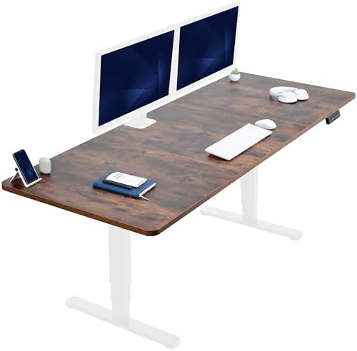 VIVO Rustic Vintage Brown 83 x 30 in Standing Desk, DESK-KIT-2W8N by VIVO