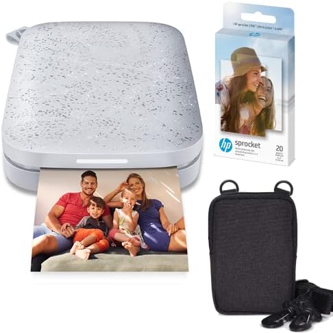 HP Sprocket Portable 2x3 Instant Photo Printer (Luna Pearl) Zink Paper Bundle by HP