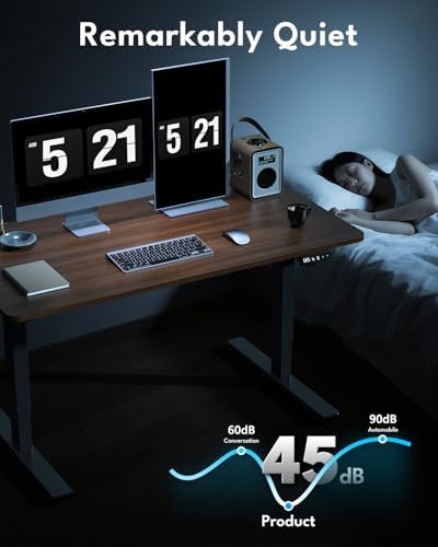 Electric Standing Desk, Gaming Desk, 48 x 24 Inch, Walnut - Image 6