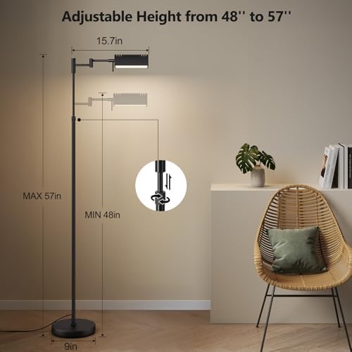 SUNMORY Dimmable LED Pharmacy Floor Lamps, 16W/1500LM Bright Reading Lamp - Image 5