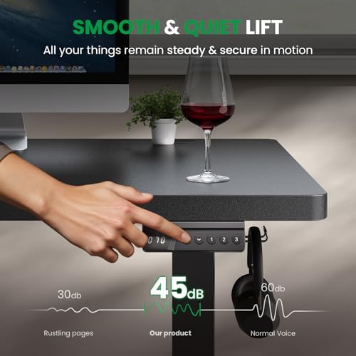 Black 71x30 in Electric Standing Desk, 1 Inch Thick Tabletop - Image 5