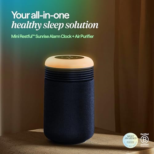 BLUEAIR Air Purifiers with Sunrise Alarm Clock for Home Bedroom Dorm, Navy - Image 2
