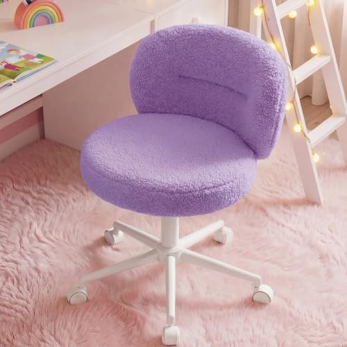 Homkdom Round Vanity Chair with Silent Wheels, 17.32" Wide Seat by ElevateYourHome%EF%BC%8CEnhanceEver