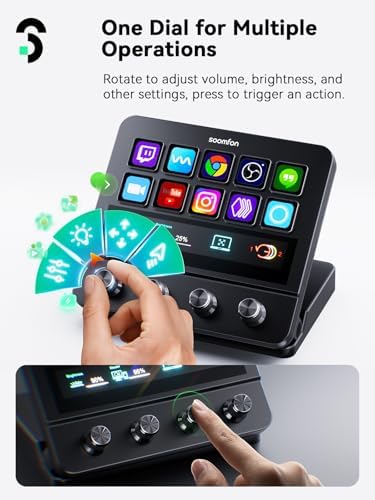 SOOMFON Stream Controller Studio Deck 10 Macro Keys, 4 Dials, 1 Touch Strip - Image 3