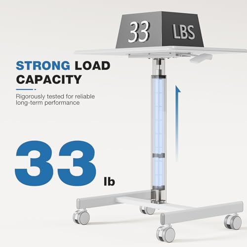 Mobile Rolling Desk, Small Standing Desk with Wheels - Image 5