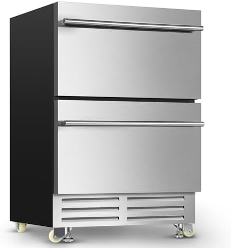 Velivi 24'' Drawer Fridge Under Counter Beverage Refrigerator with Wheels by Velivi